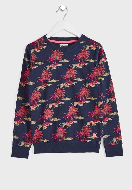 Kids Palm Tree Print Sweatshirt
