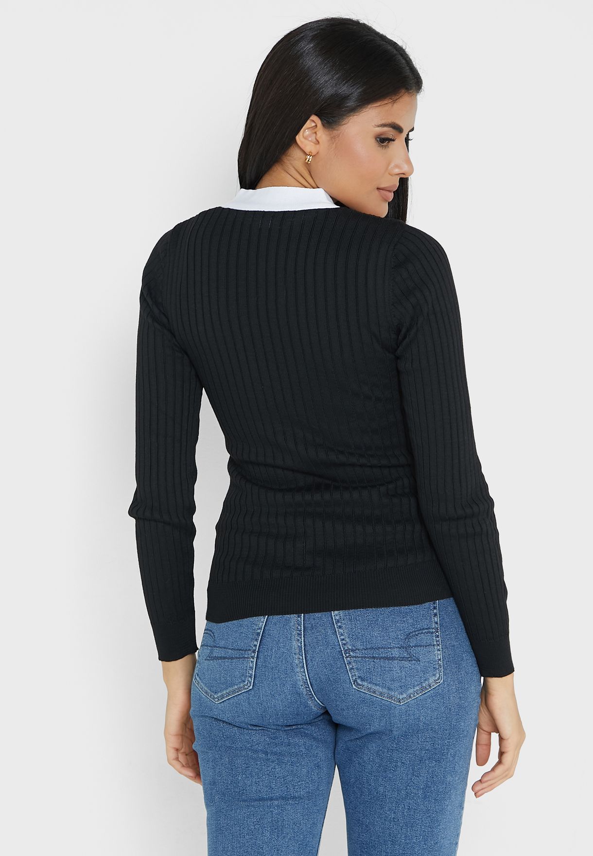 Two Tone Sweater & Vest Set