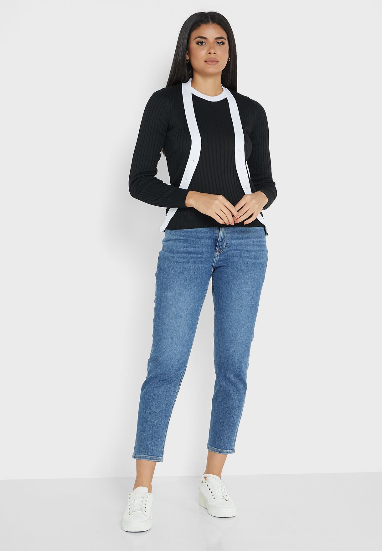 Two Tone Sweater & Vest Set