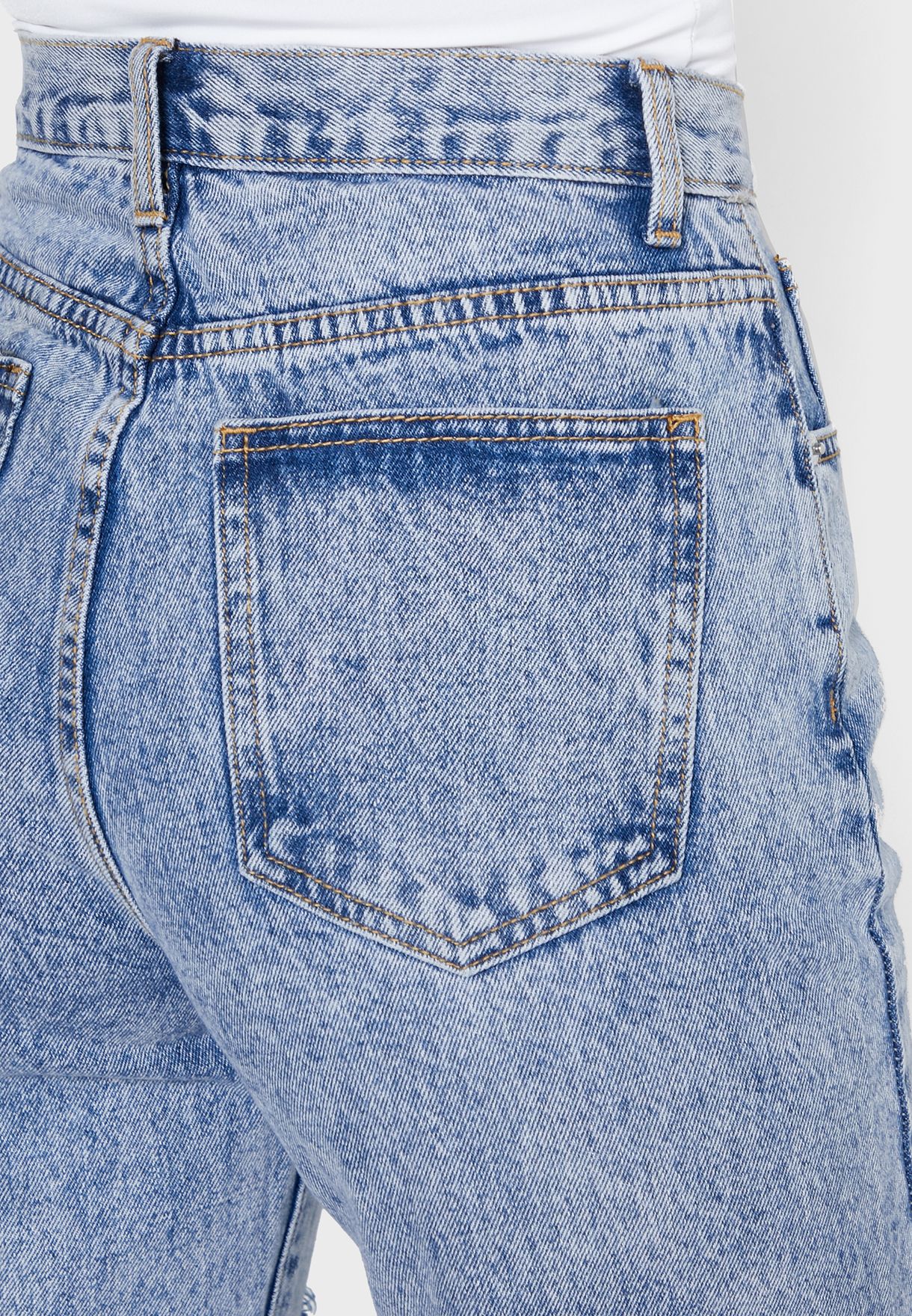 Buy Missguided Blue High Waist Ripped Jeans For Women In Kuwait City Other Cities G1807078