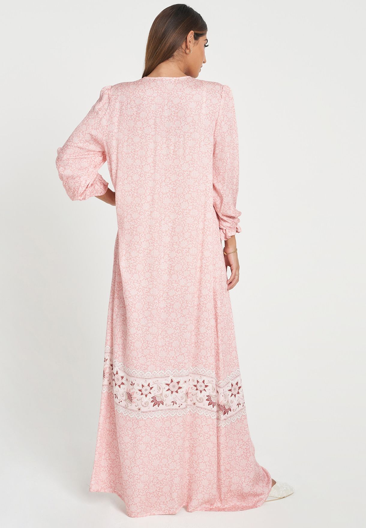 Lace Insert Button Detail Nightdress