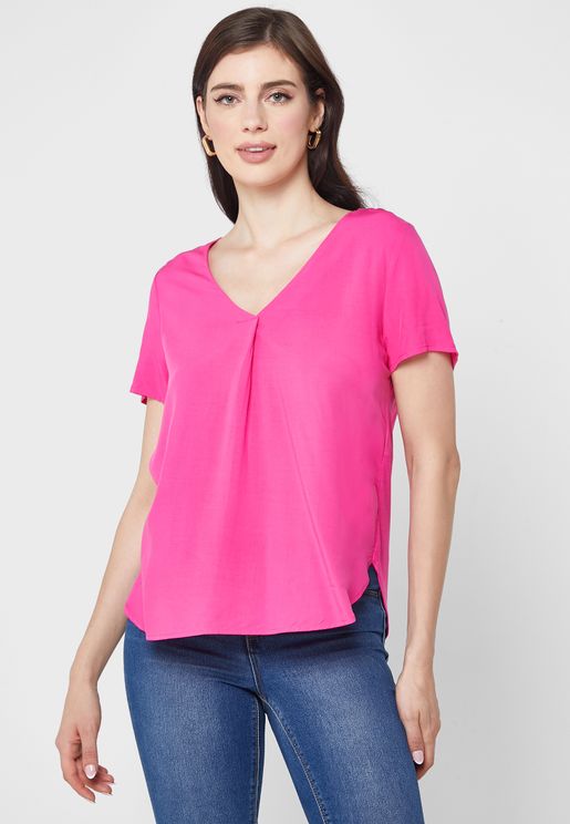 sokken Krimpen doolhof Vero Moda Pink Short Sleeves Tops for Women - Shop Online at Namshi  International