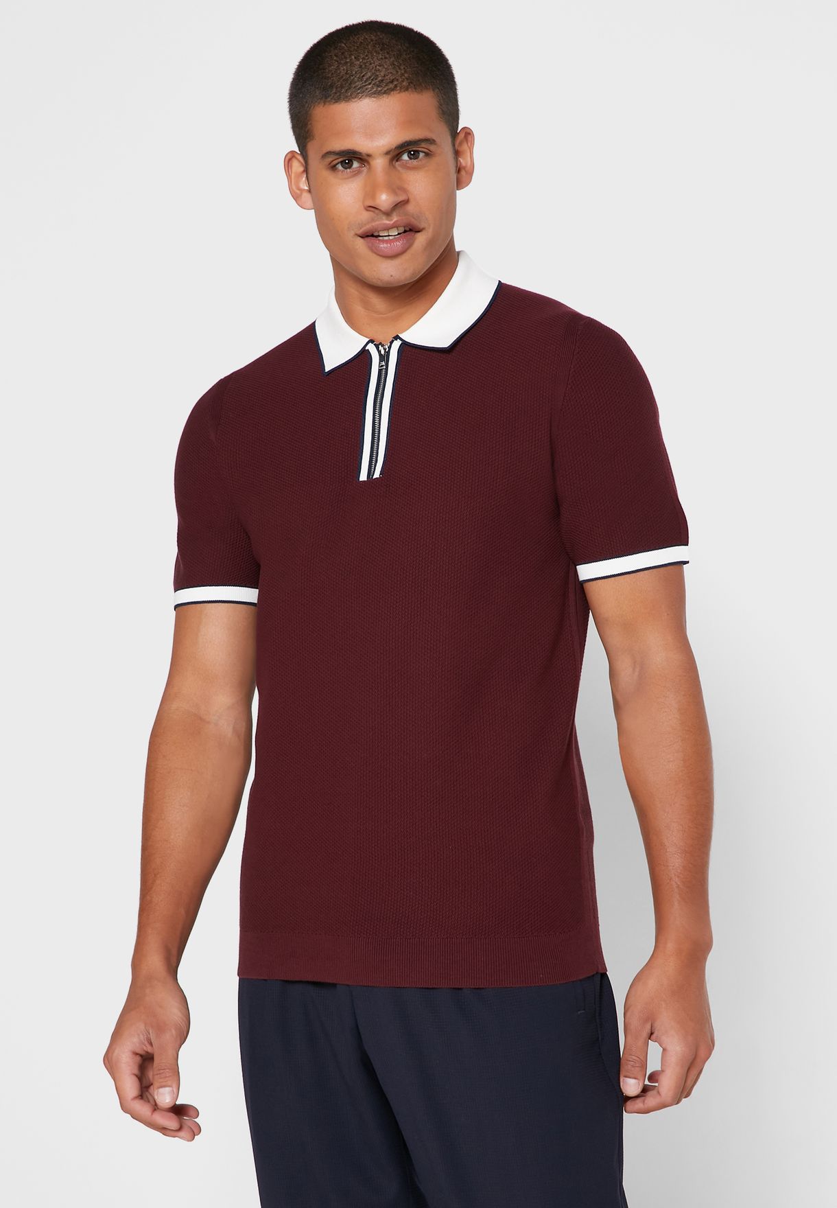 reiss half zip polo