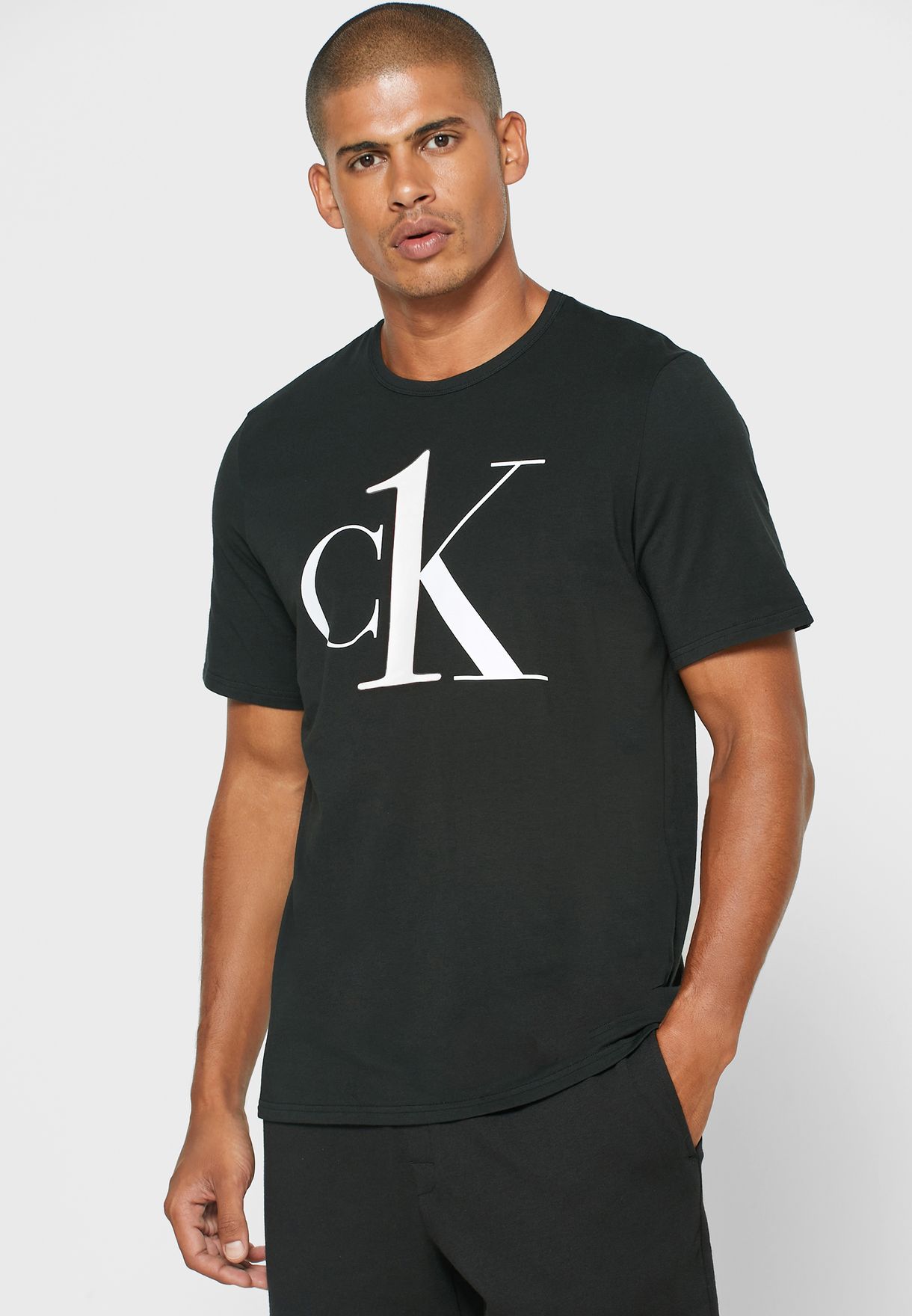 Buy Calvin Klein black Logo Crew Neck T-Shirt for Men in Muscat, Salalah