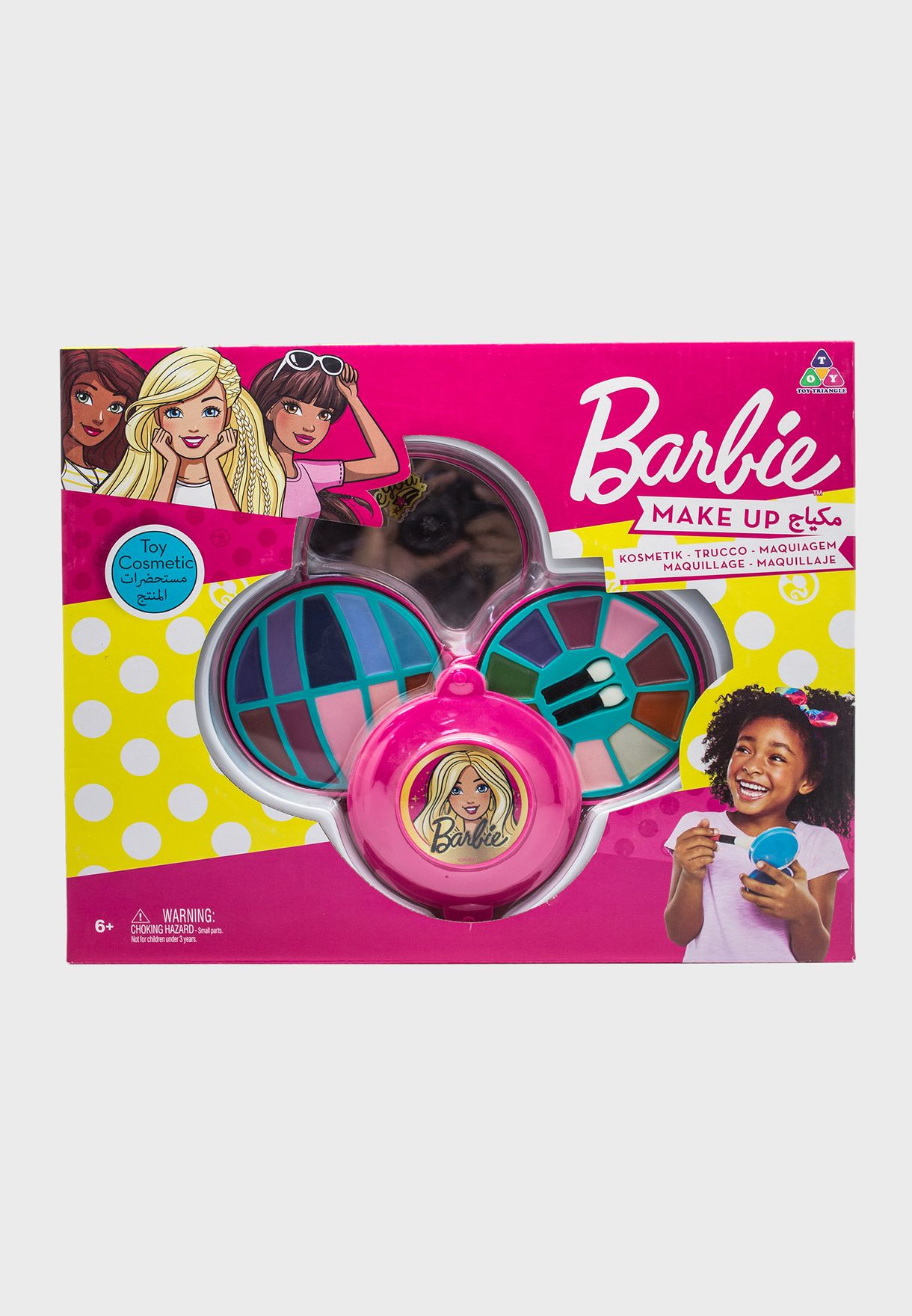 Barbie 3 Decks Round Cosmetic Case