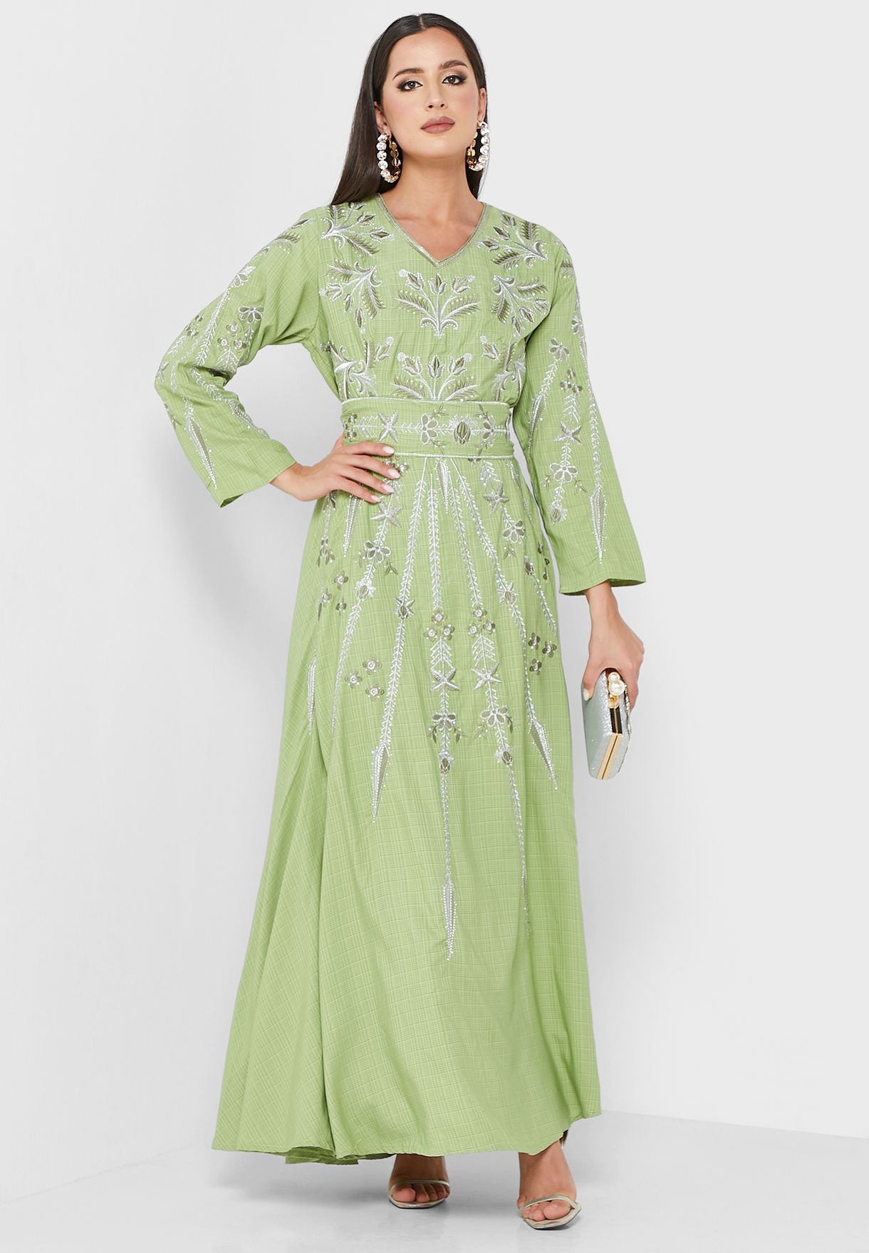Printed V-Neck Dress