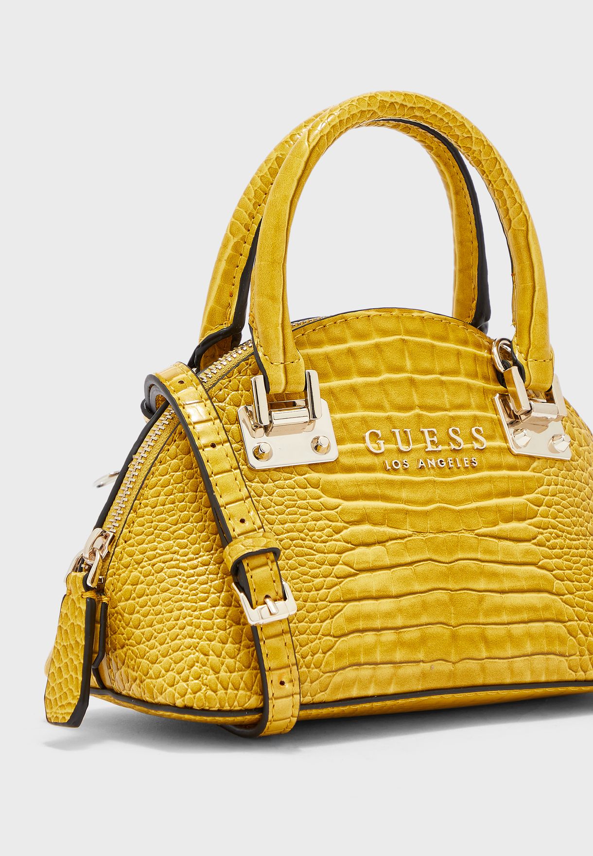 yellow guess purse