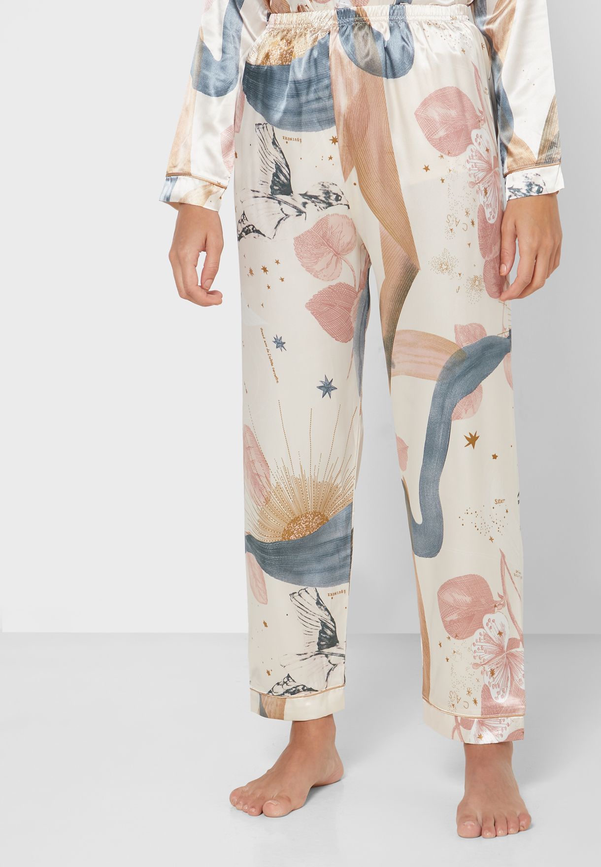 Floral Print Shirt Pyjama Set