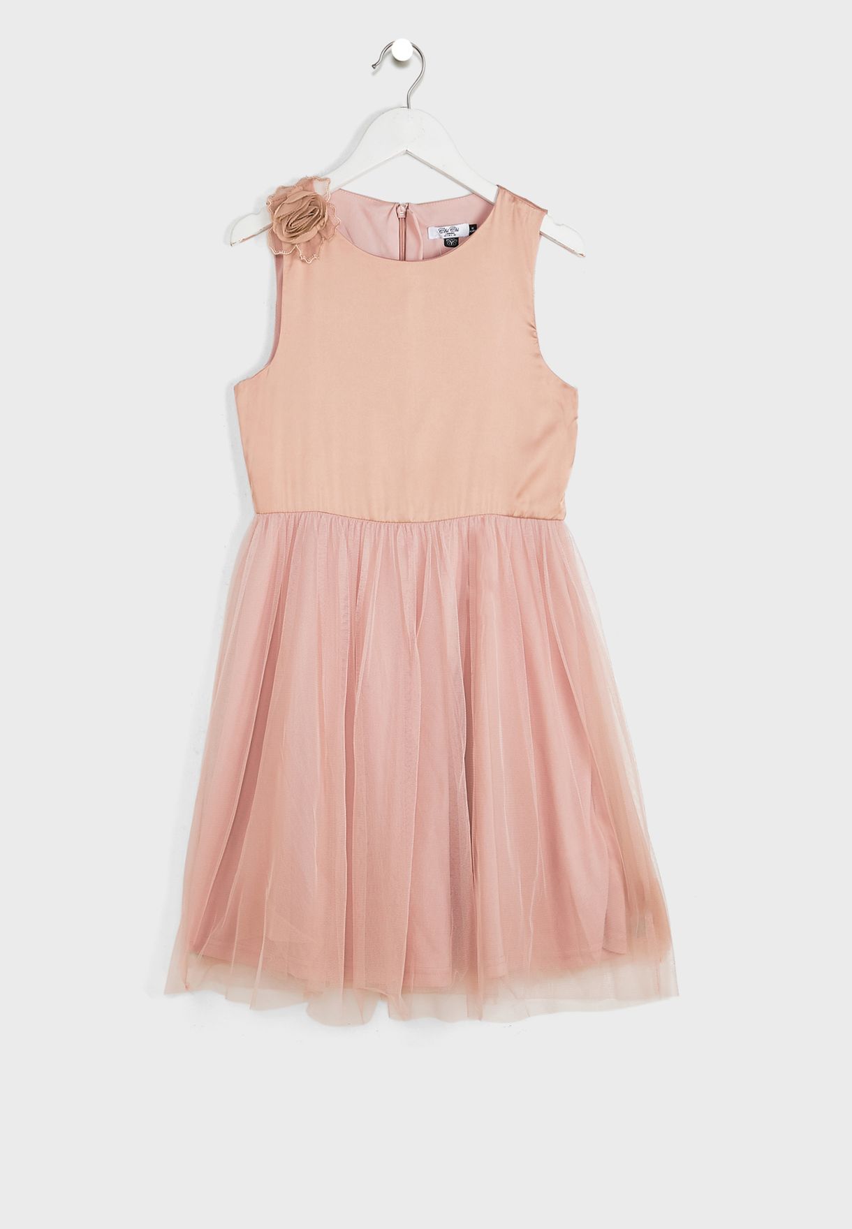 Kids 3D Floral Tulle Skirt Dress