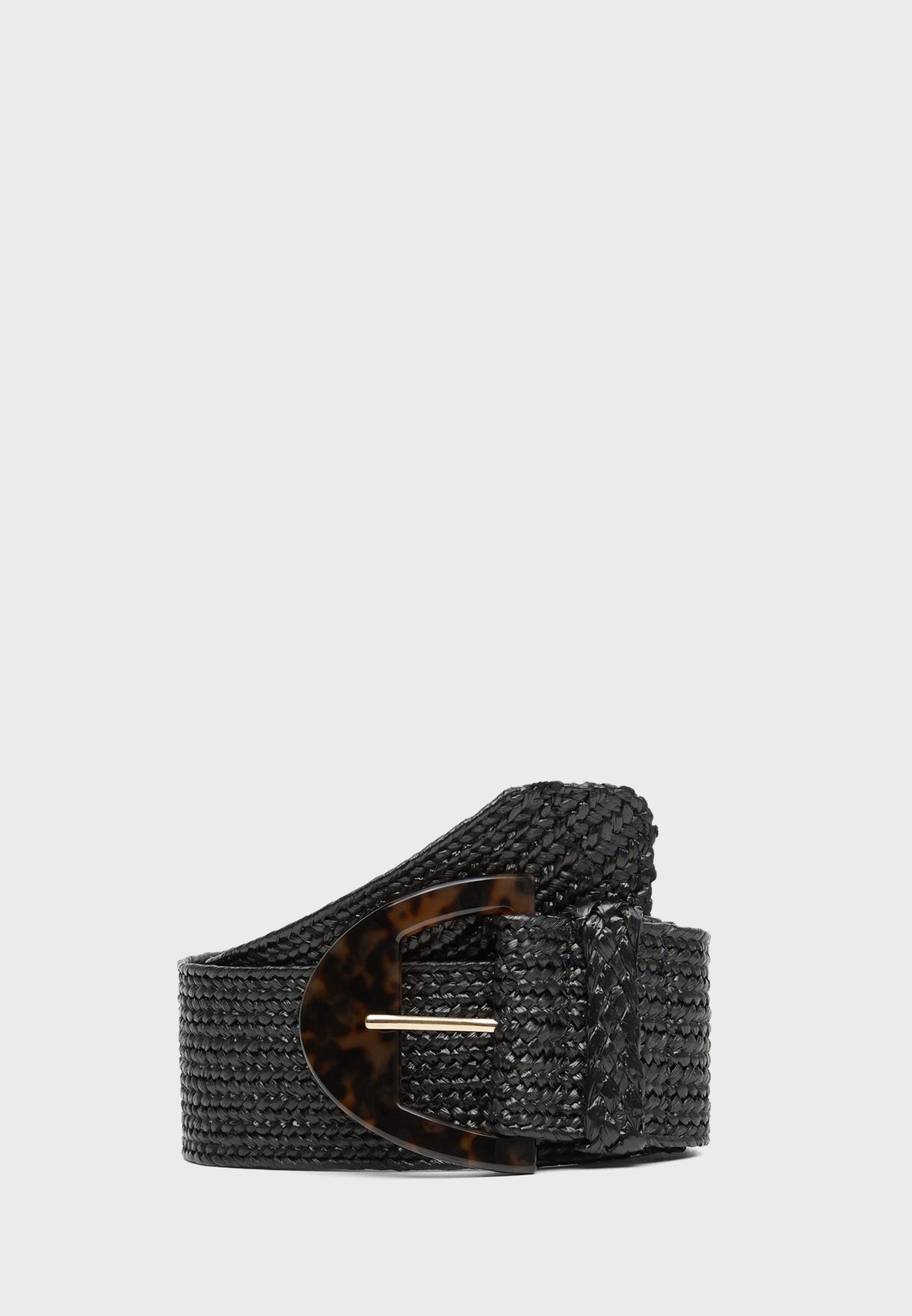Buy Mango black Rafia Belt for Women in Dubai, Abu Dhabi