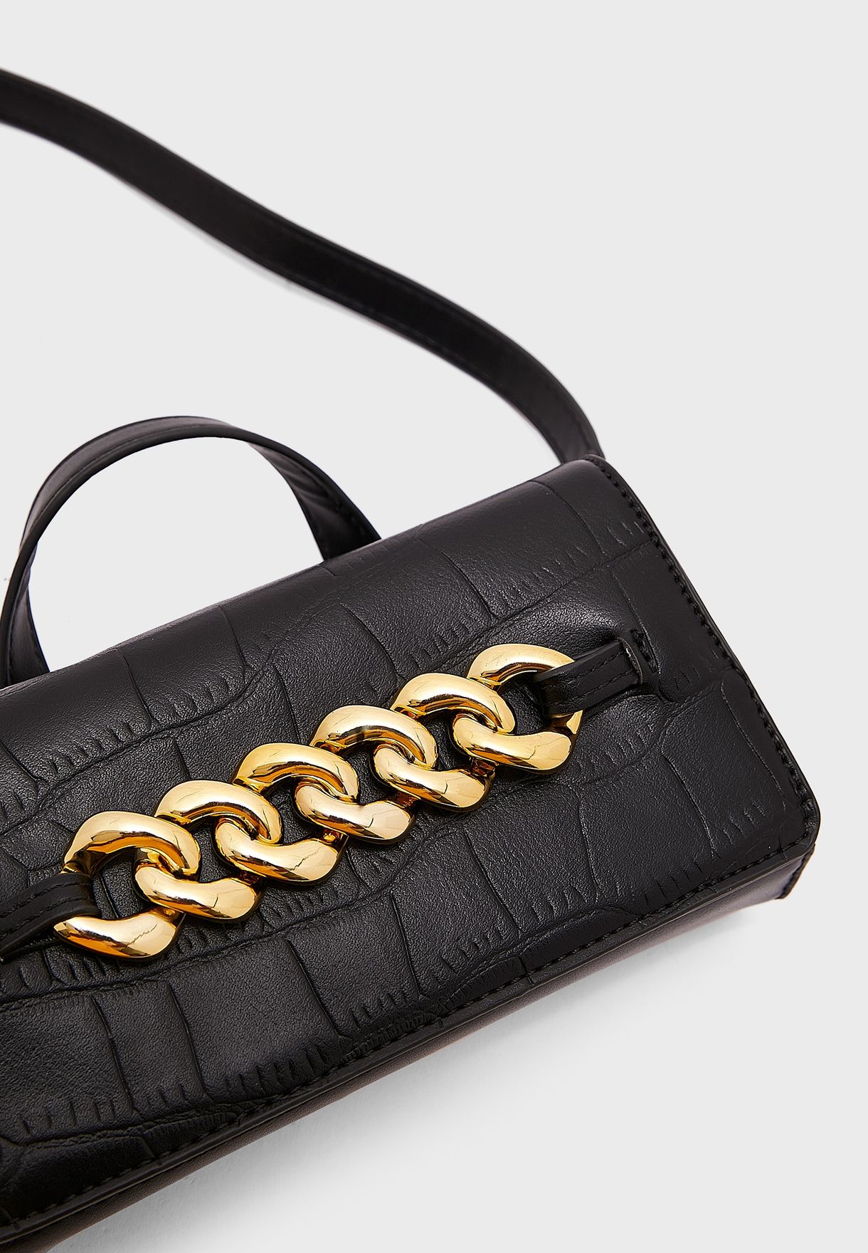 Chunky Chain Detail Satchel Bag
