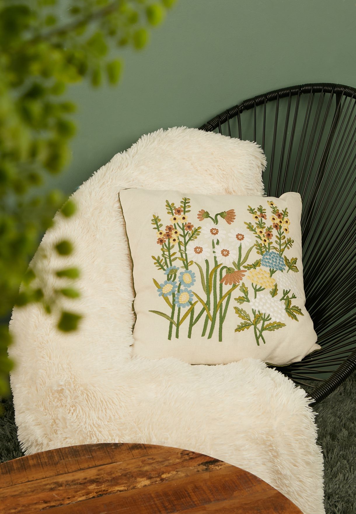 Floral Cushion With Insert 45X45Cm