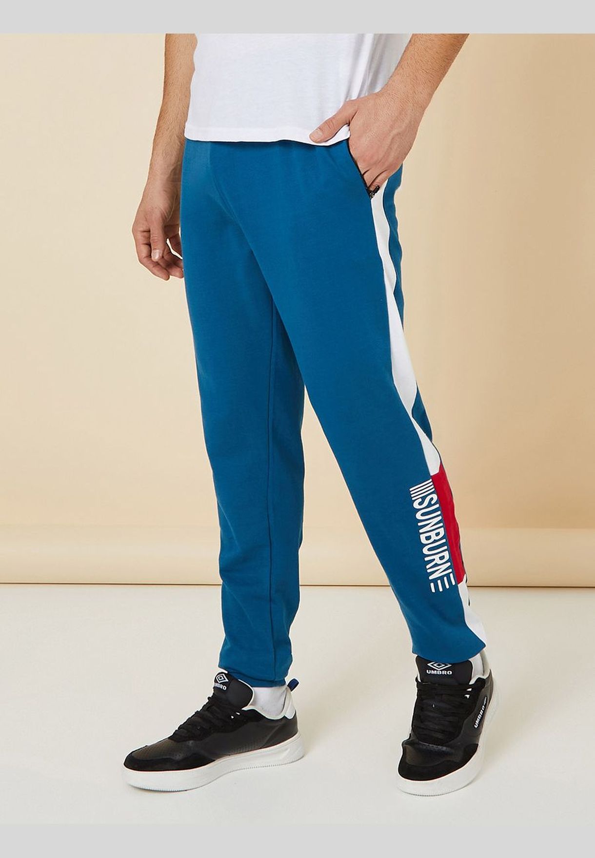 Side Colorblock Slim Fit Jogger with Logo Detail
