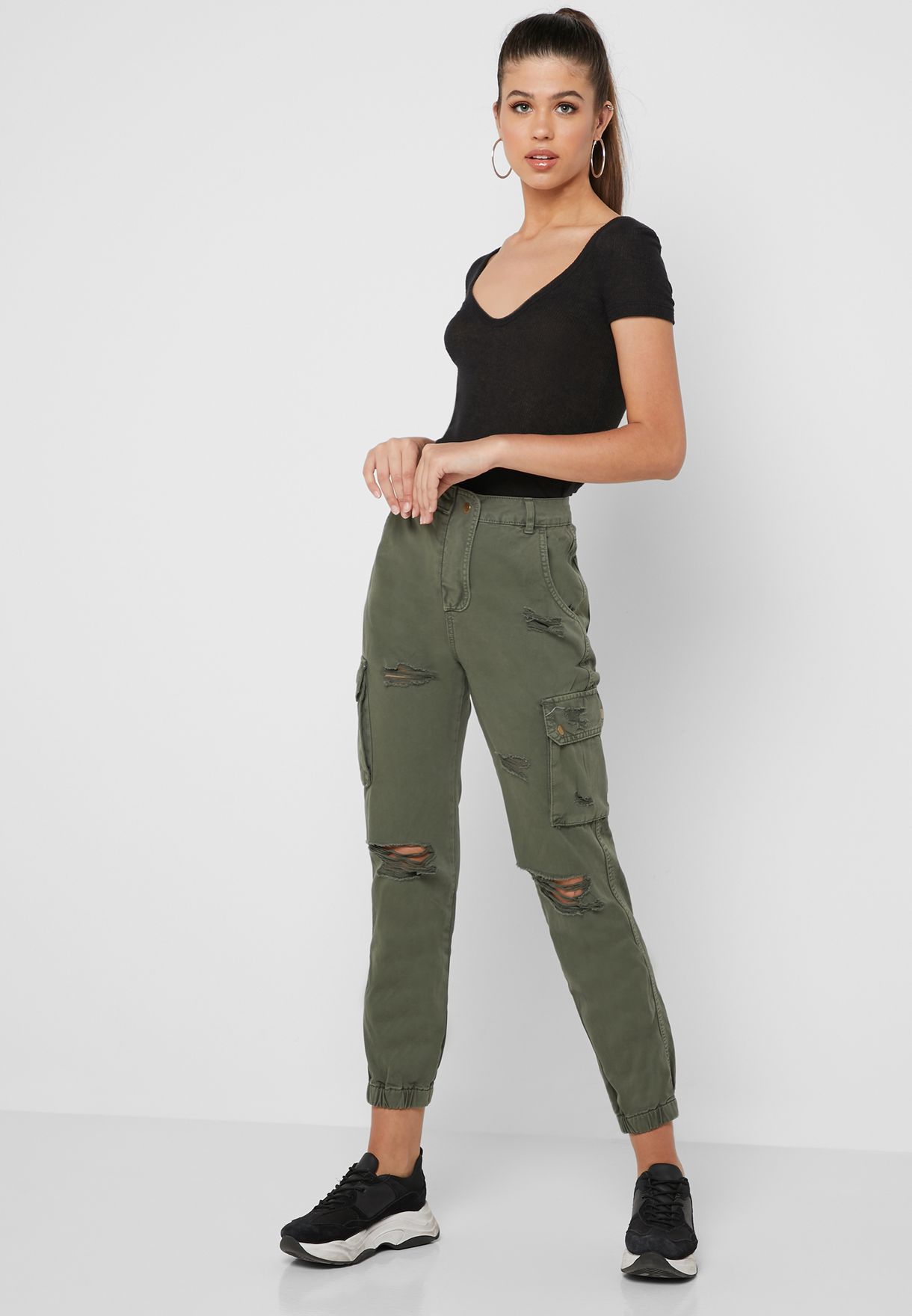 womens cargo trousers new look