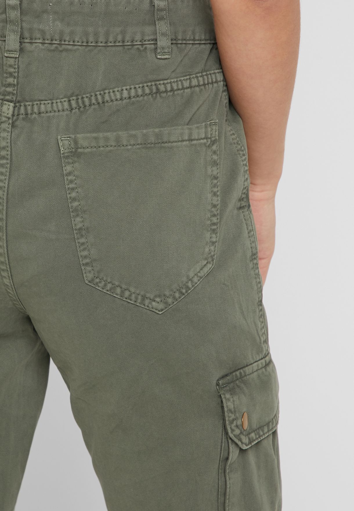 green ripped cargo pants