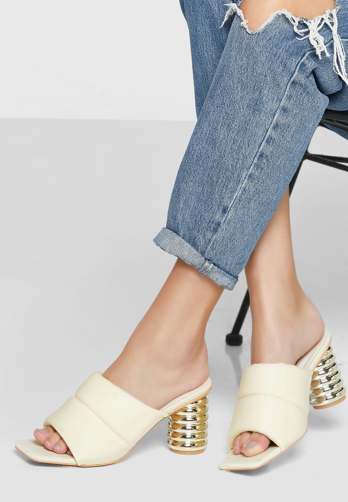 Feature Heel Mule Sandal