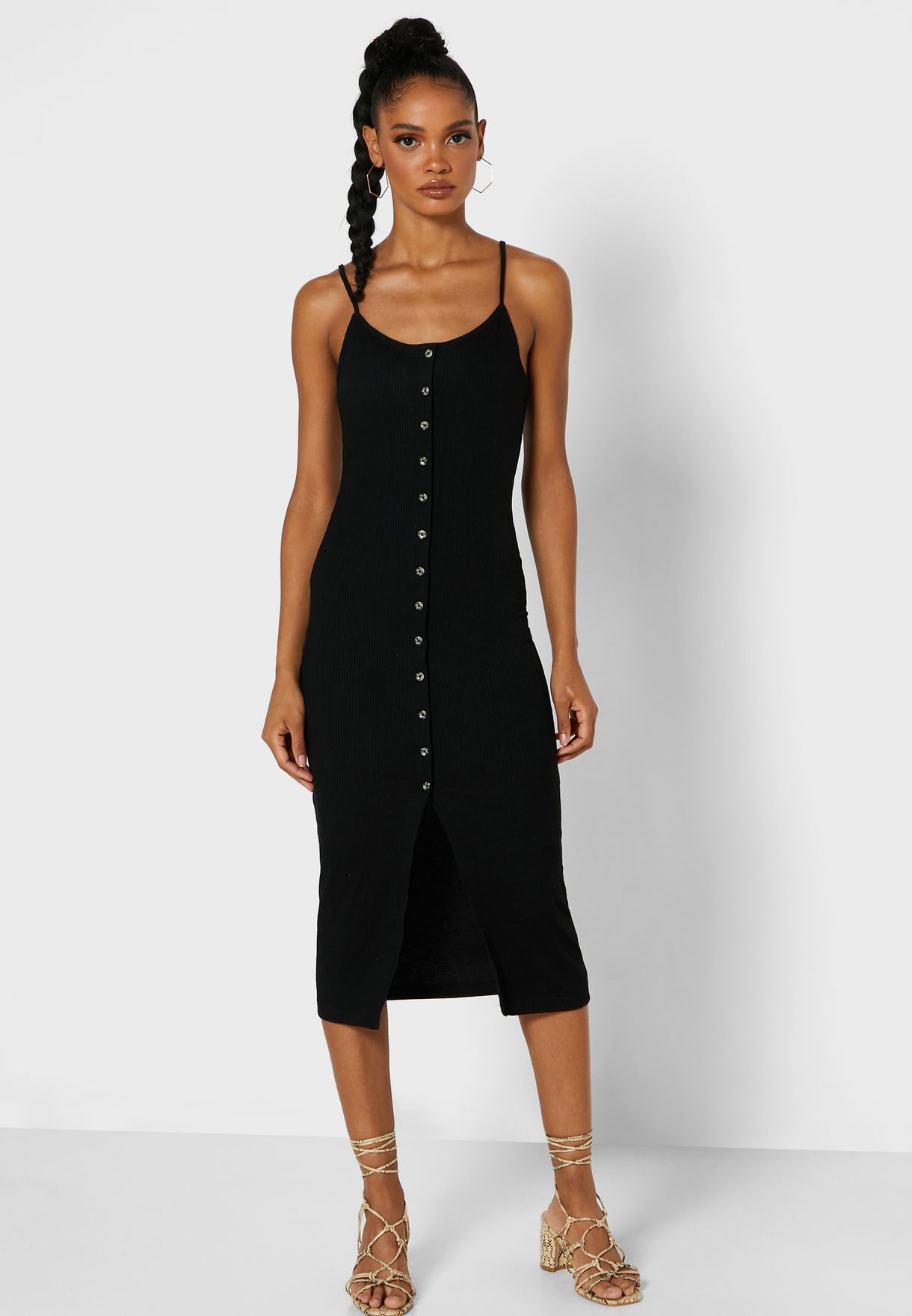 forever 21 black button up dress