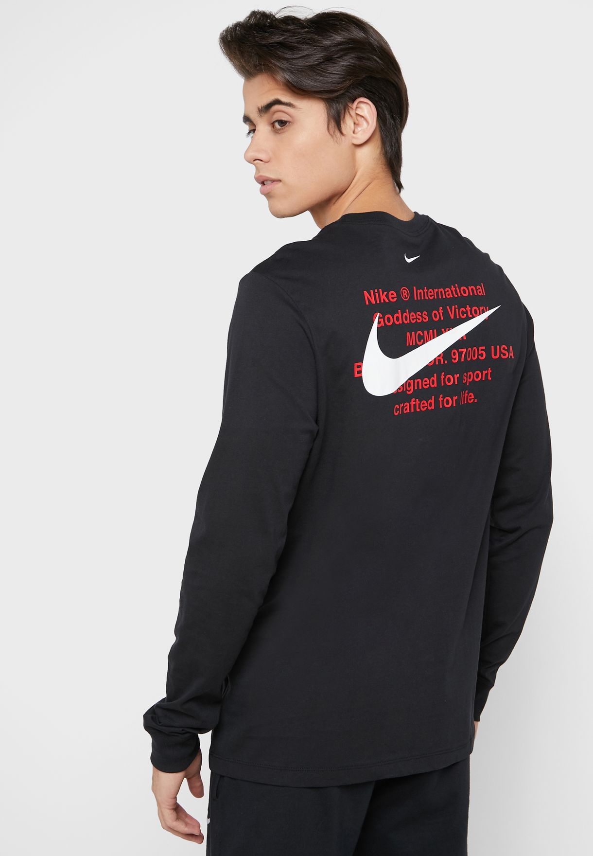 Buy Nike black NSW Swoosh T-Shirt for 