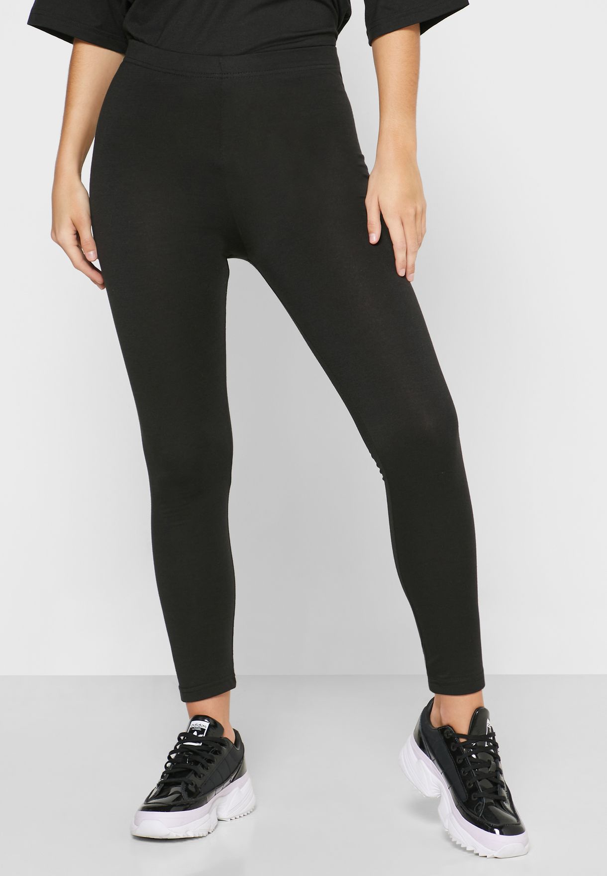 Buy Missguided black High Waist Leggings & T-Shirt Set for Women in ...