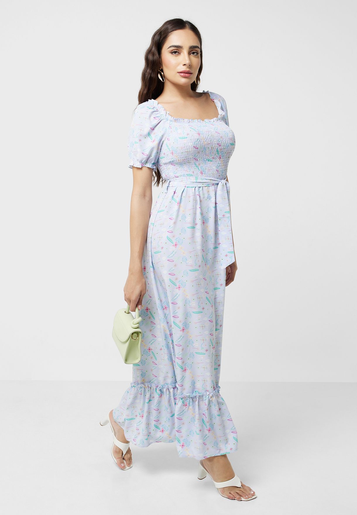 Buy Ella blue Ditsy Print Dress for Women in Manama, Riffa