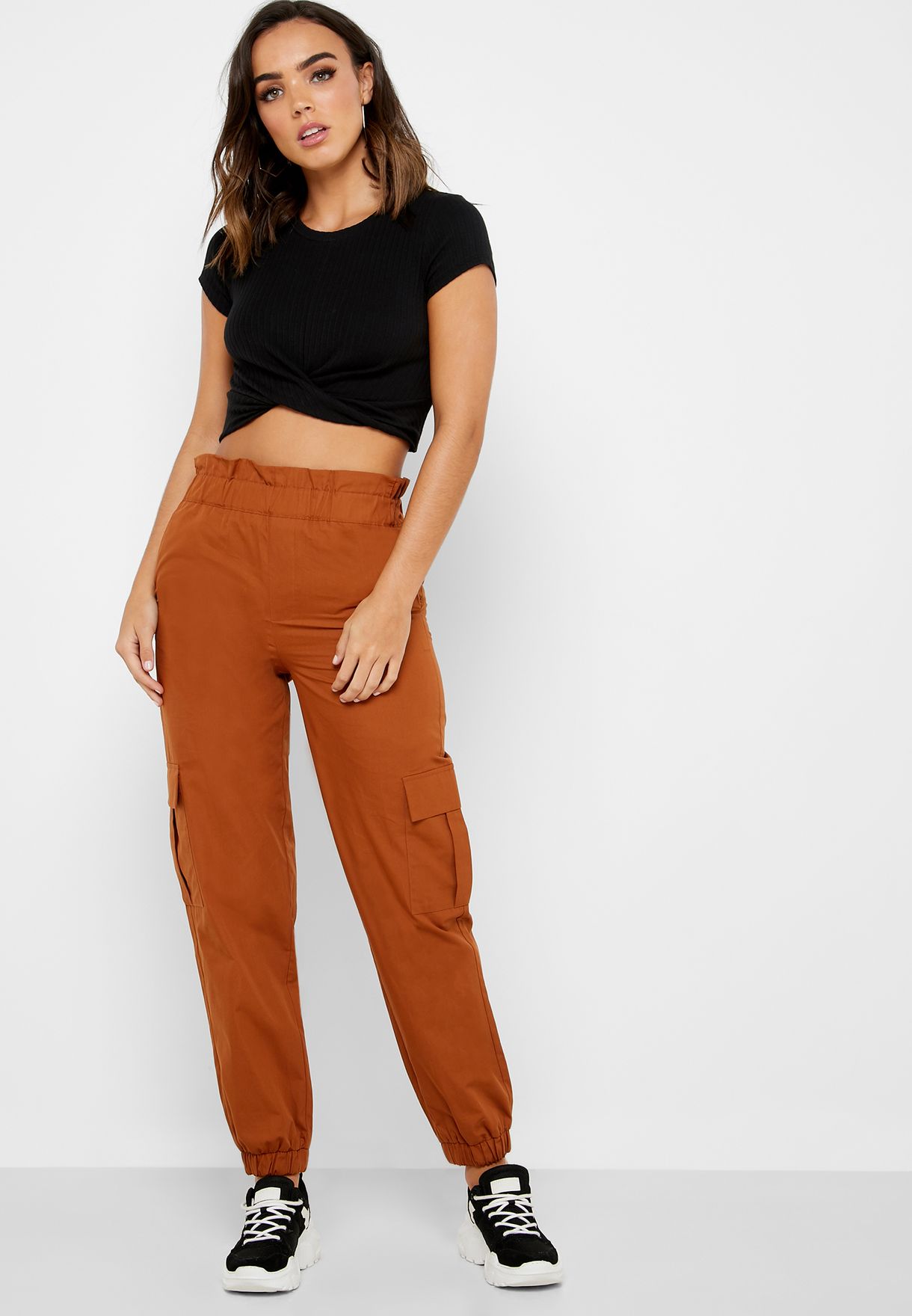 ruched cargo pants