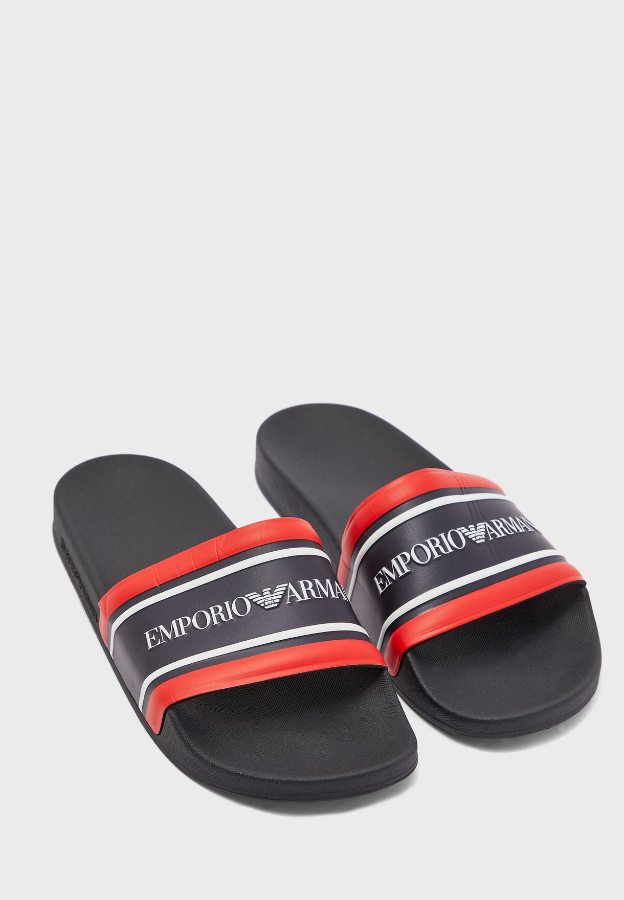 Buy Emporio Armani black Logo Contrast Beach Slides for Men in Muscat,  Salalah
