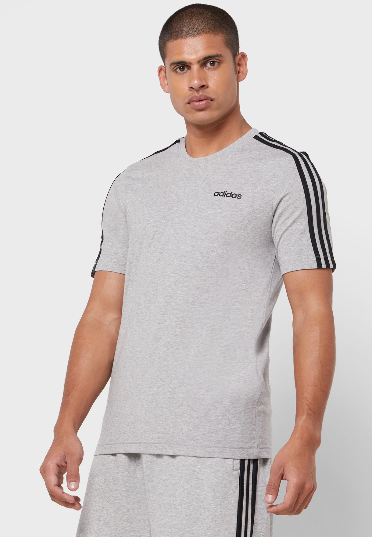 Buy adidas grey 3 Stripe Essential T-Shirt for Men in MENA, Worldwide