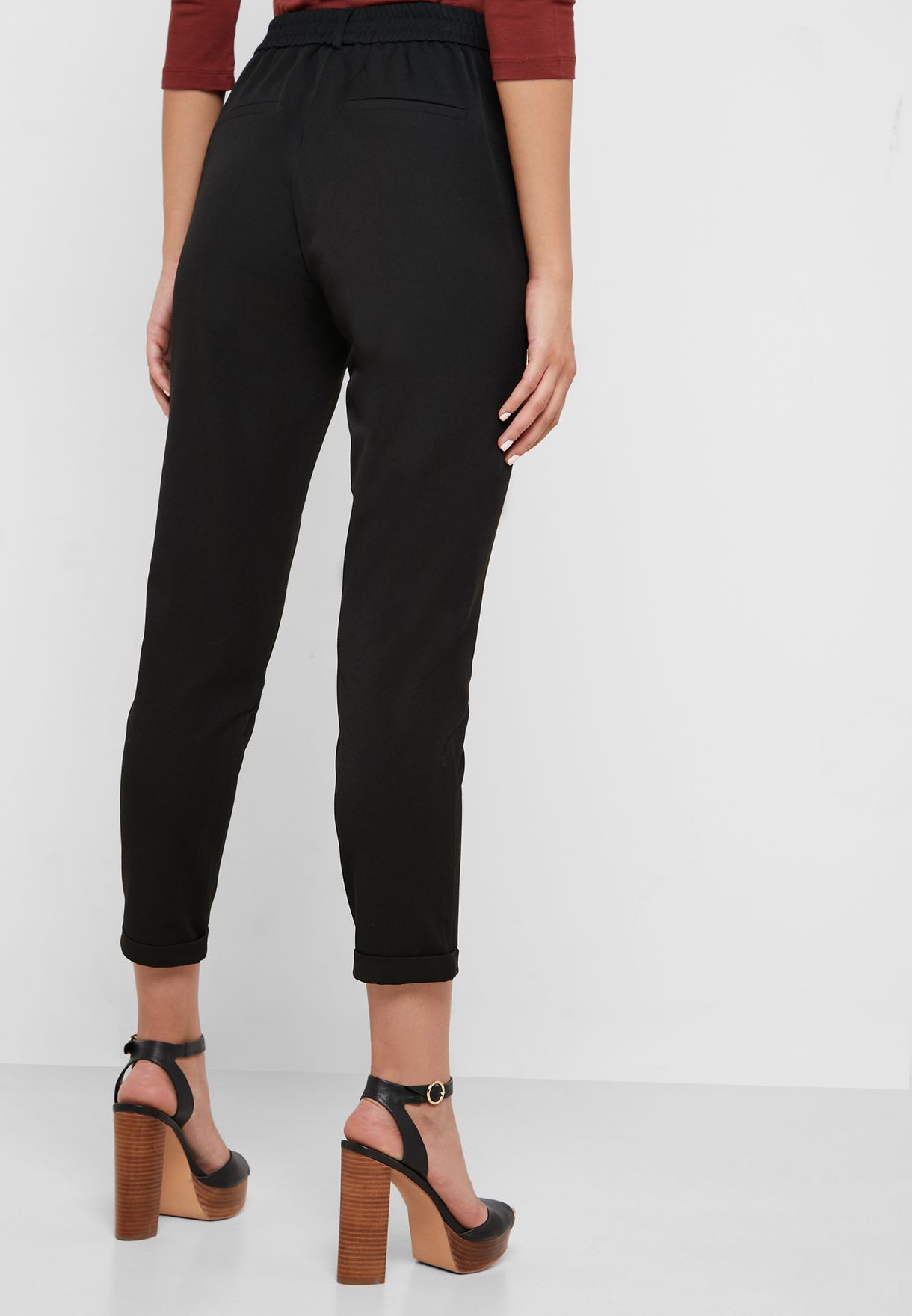 Buy Vero Moda black Roll Hem Pants for Women in Manama, Riffa