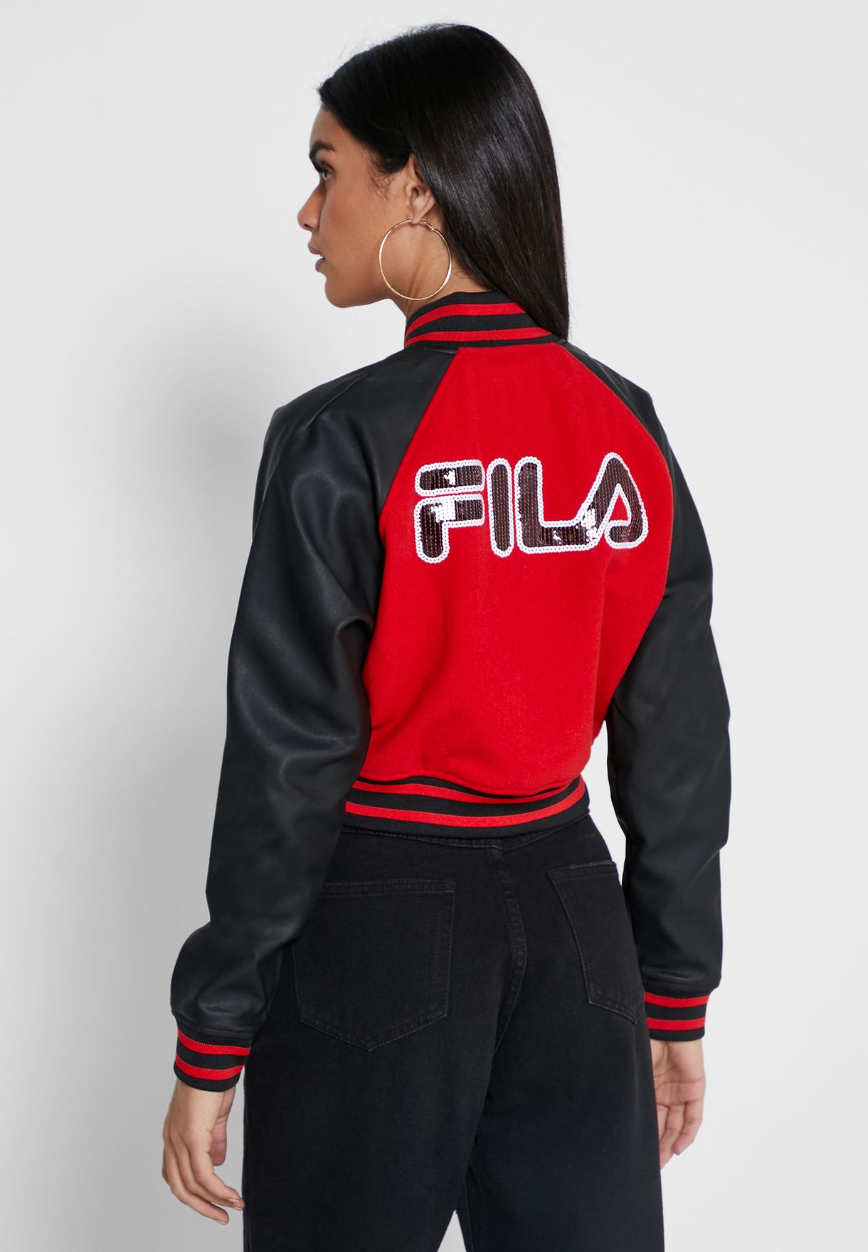 Buy red Rosalie Letterman Jacket for Women in MENA, Worldwide