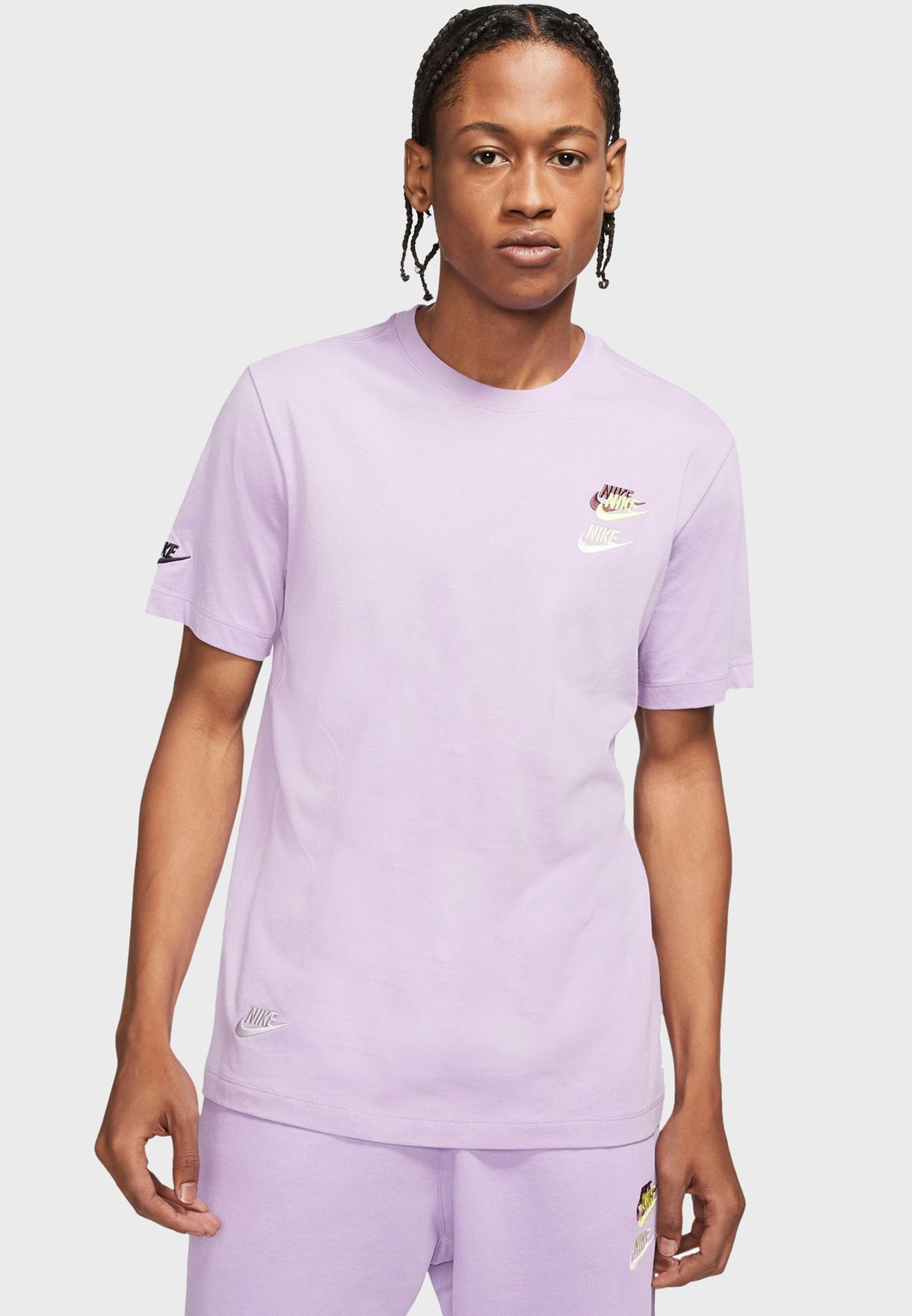 Buy Nike purple Nsw Club T-Shirt for Men in Riyadh, Jeddah