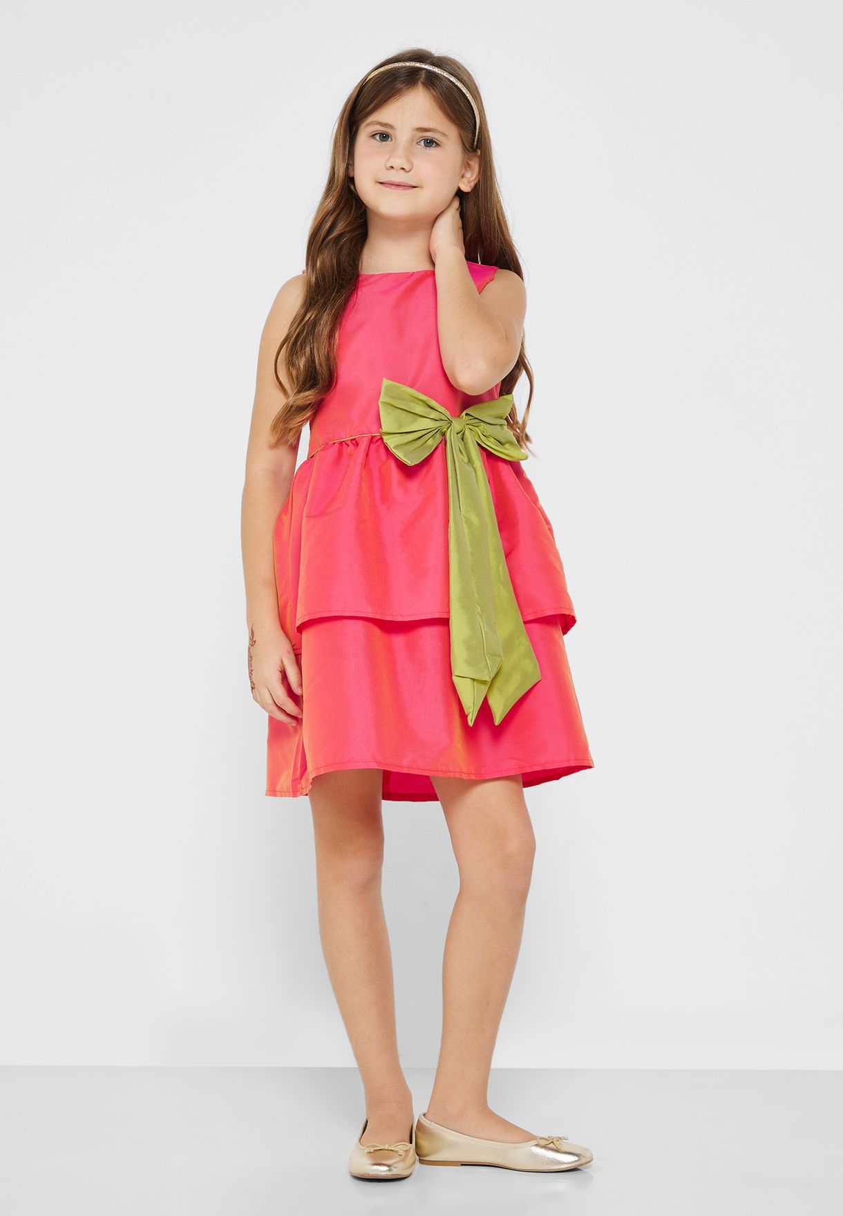 Partwear Dress With Bow Detailing On Waist