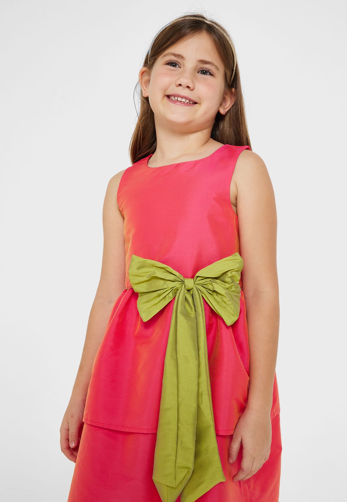 Partwear Dress With Bow Detailing On Waist