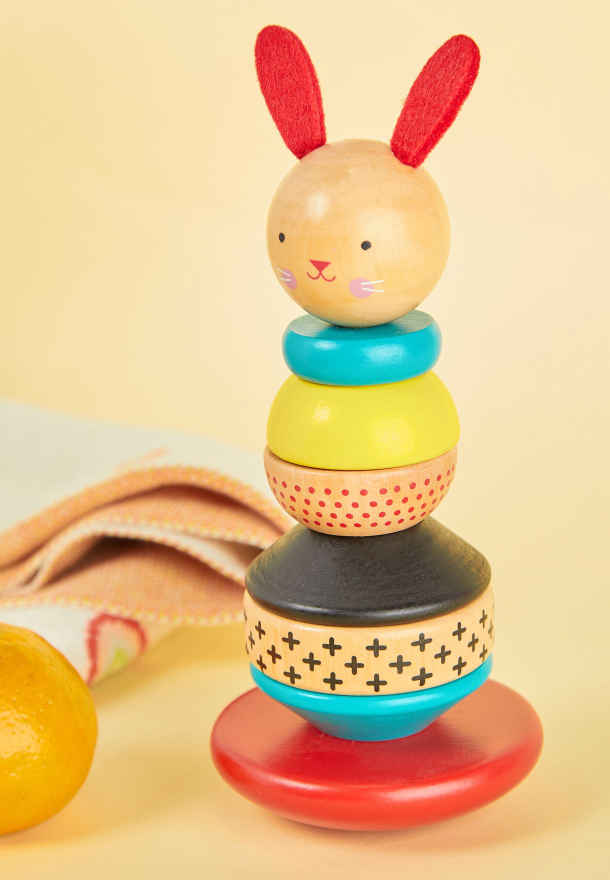 Petit Collage Rabbit Wood Stacking Toy 