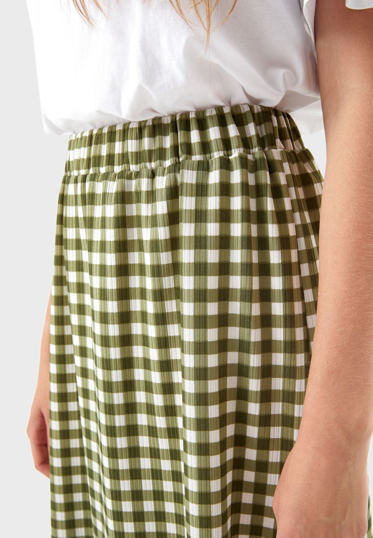 Checked Midi Skirt