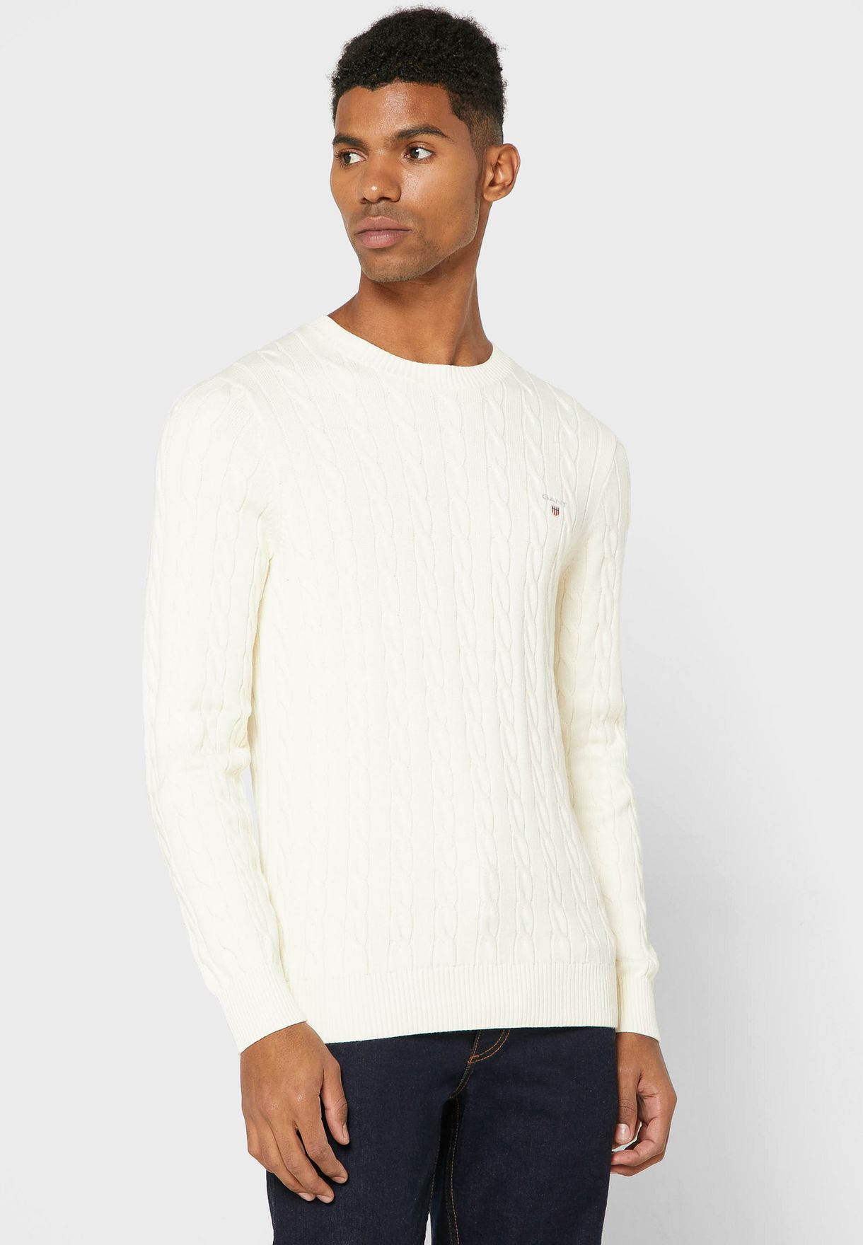 beige cable knit sweater