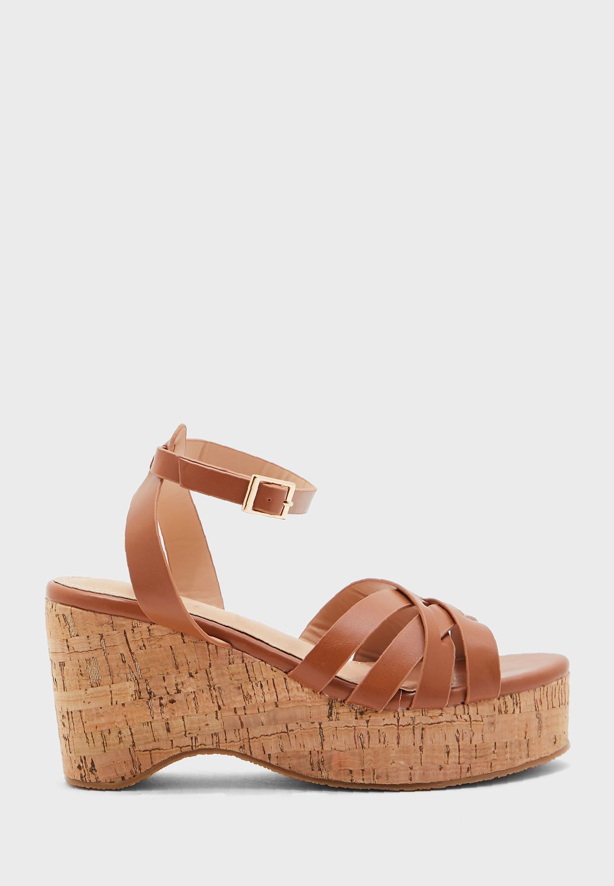 Strappy Wedge Sandals 