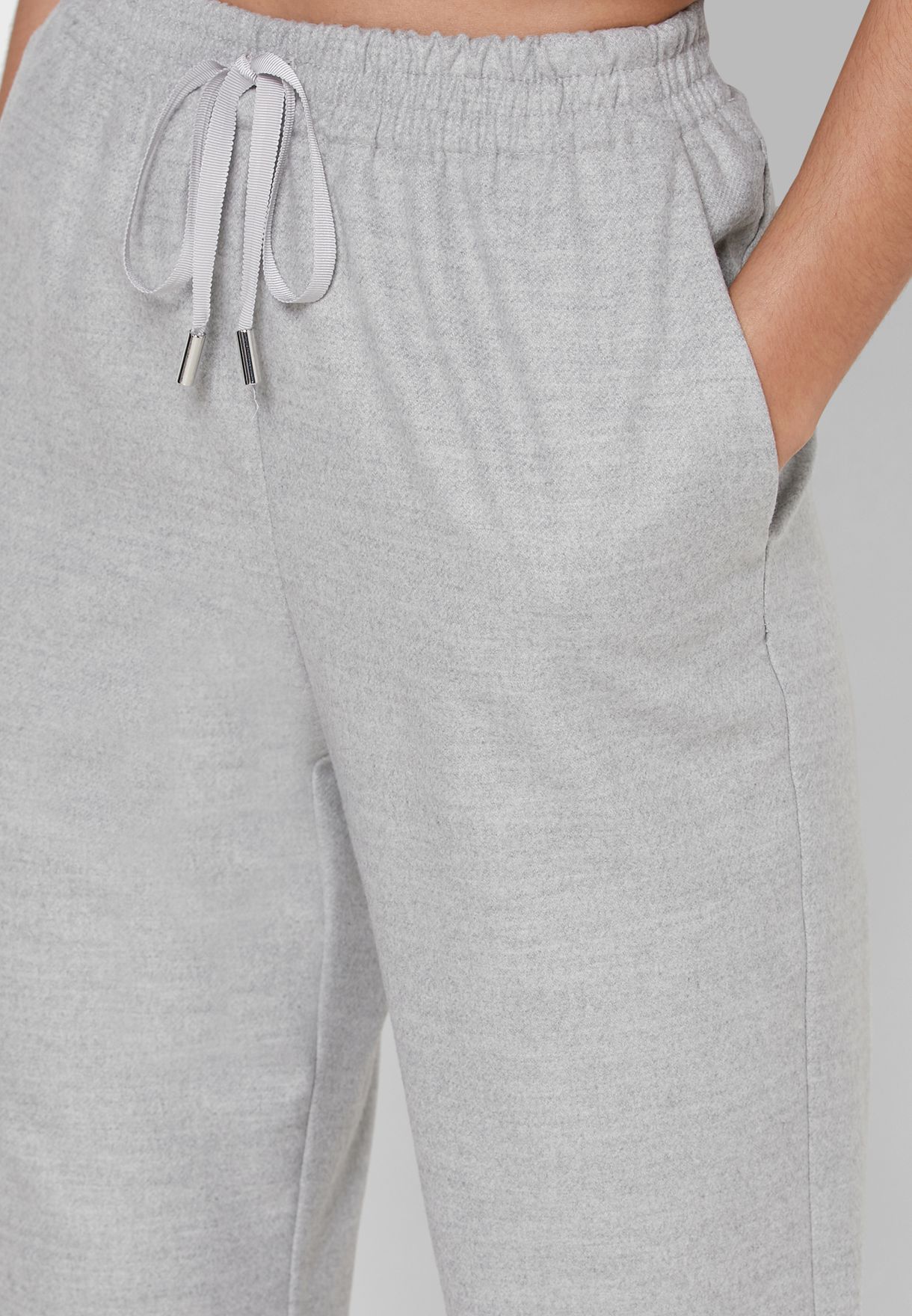 grey tie waist joggers