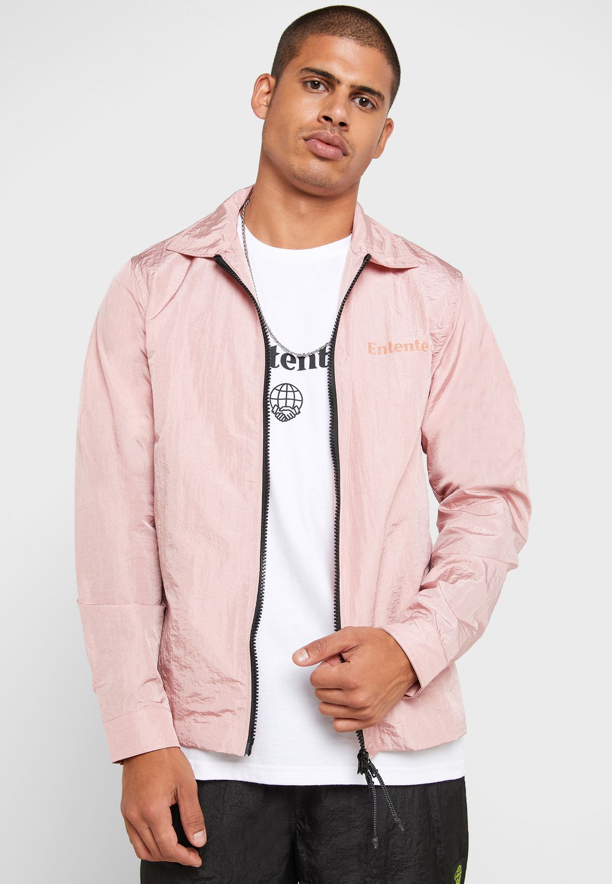 pink coach jacket mens