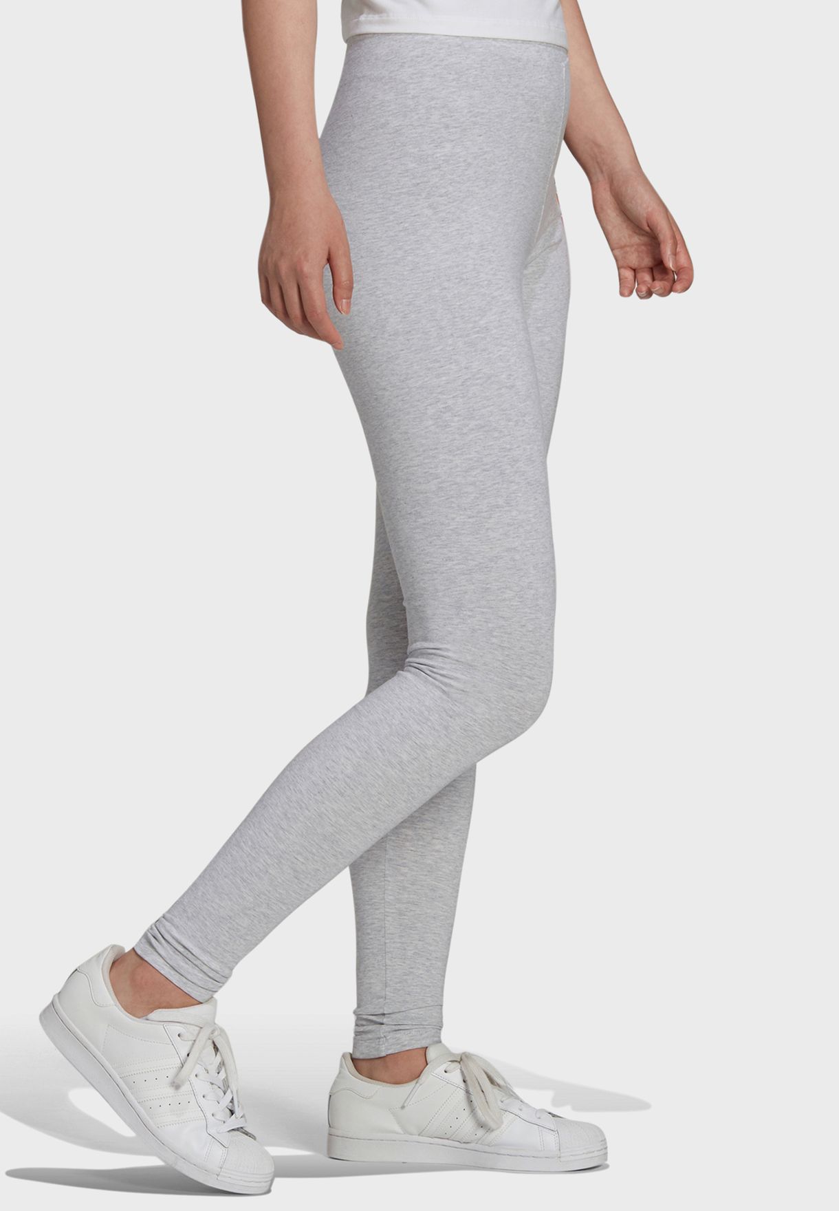 adidas trefoil leggings grey