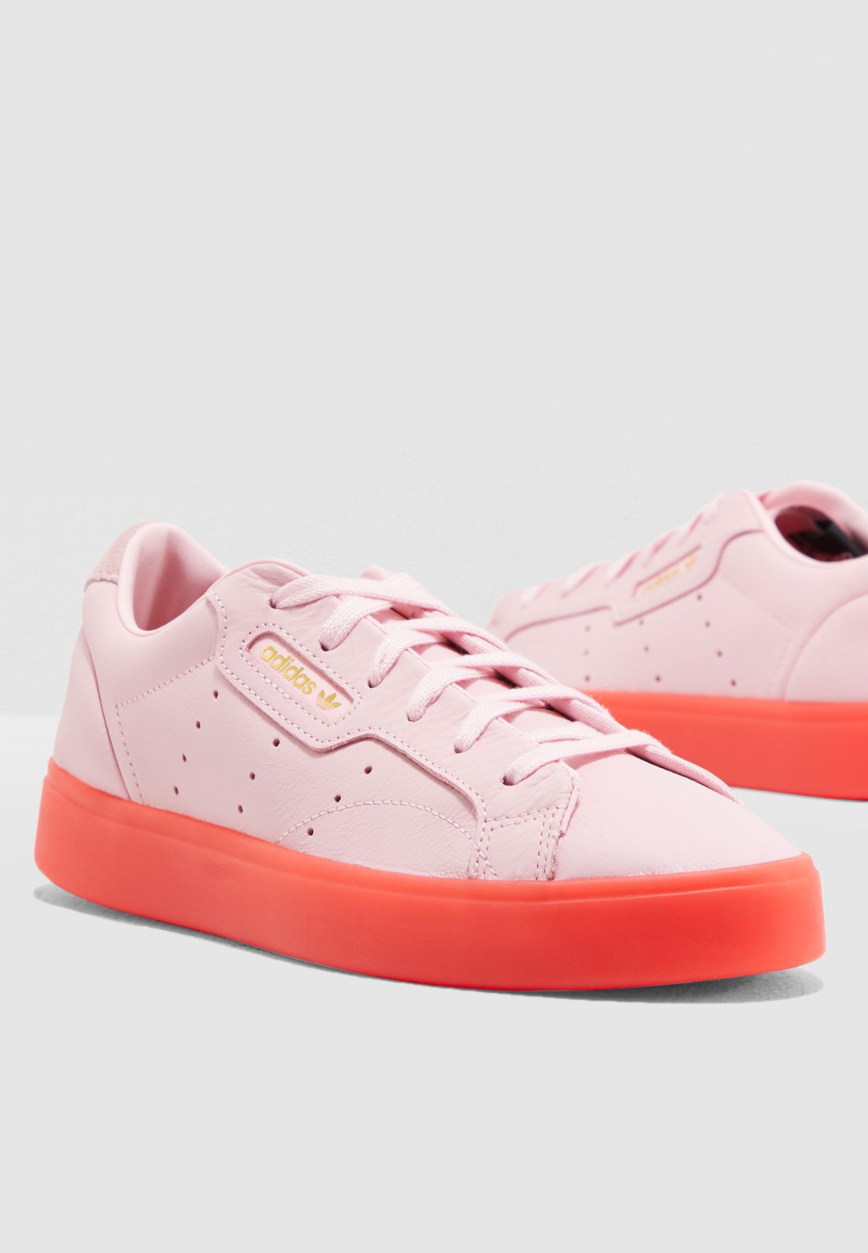 adidas sleek white and pink