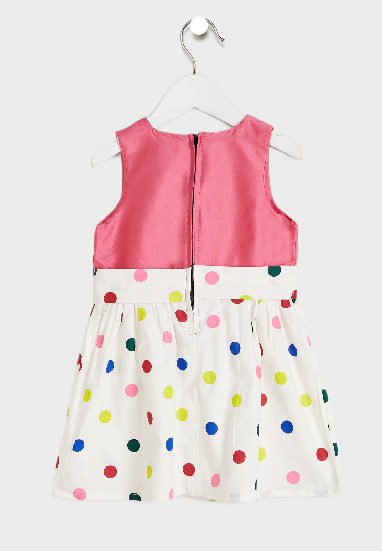 Rouge-Candy Polka Dot Double Bow Dress