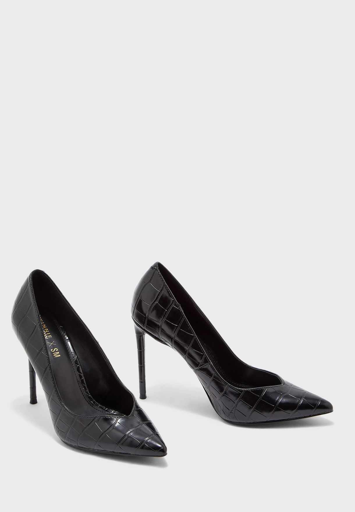 black crocodile heels