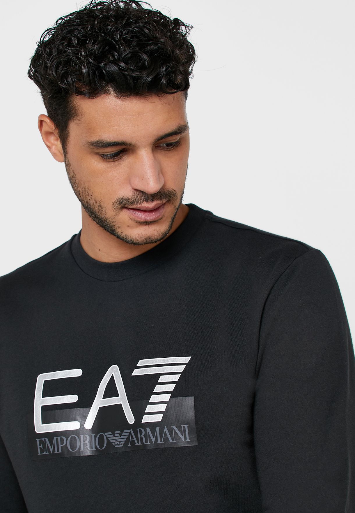 ea7 visibility logo sweatshirt