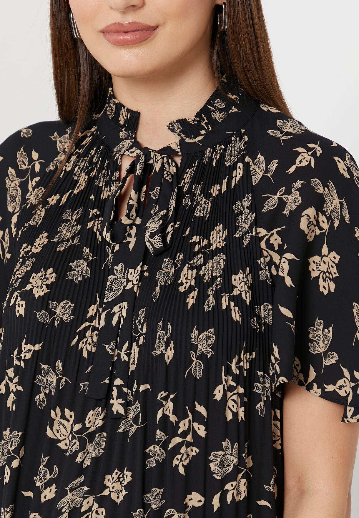Ruffle Sleeve Printed Blouse