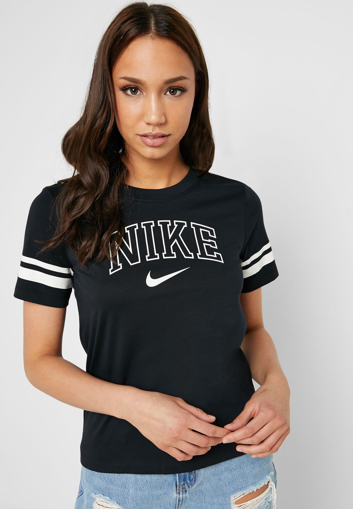 Buy Nike black NSW Varsity T-Shirt for 