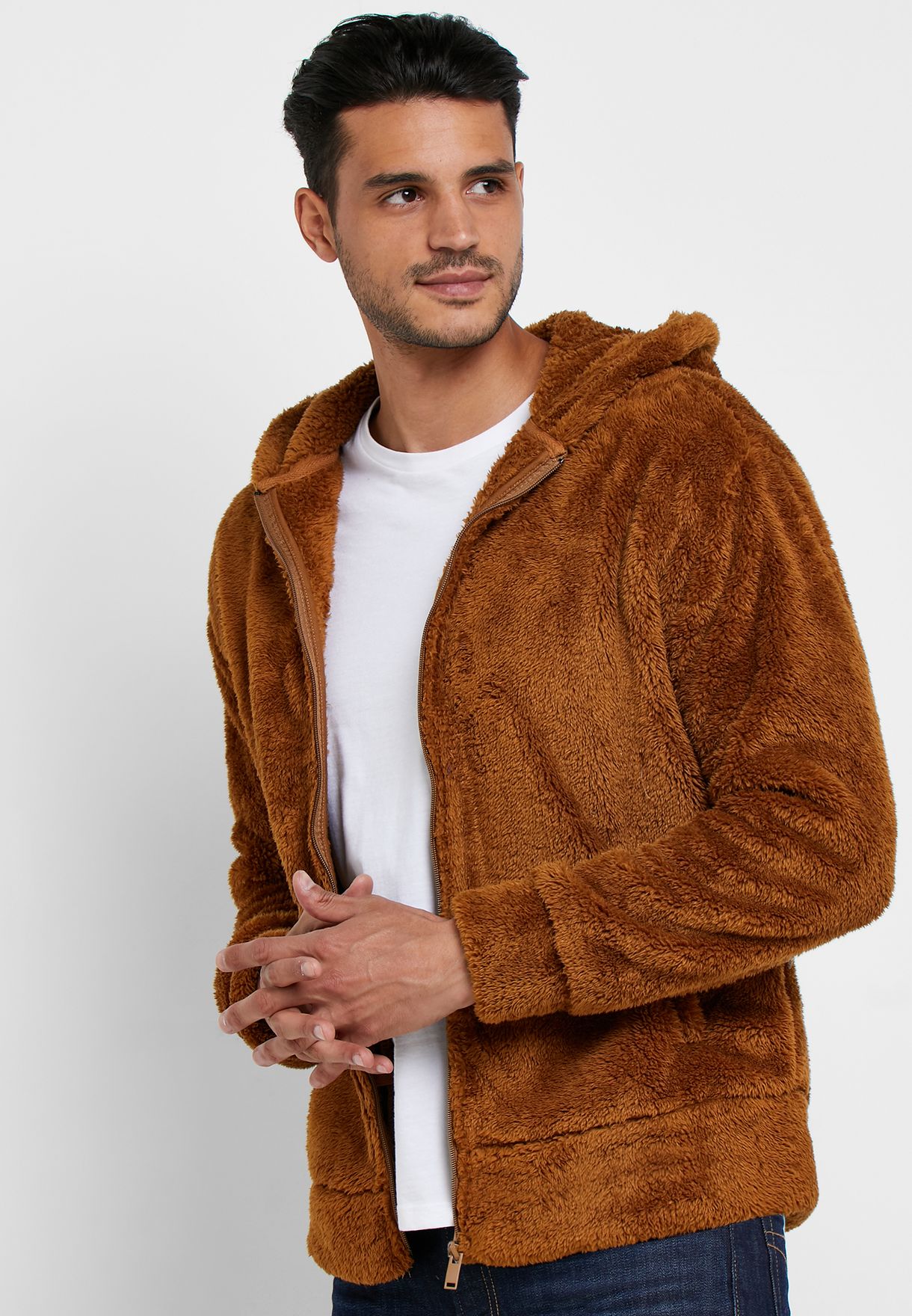 Forever 21 brown Faux Shearling Jacket 