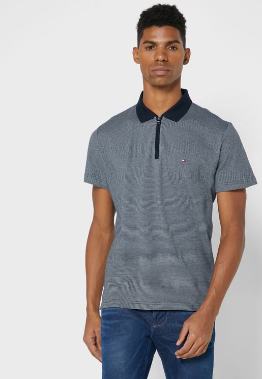 grey tommy hilfiger polo shirt