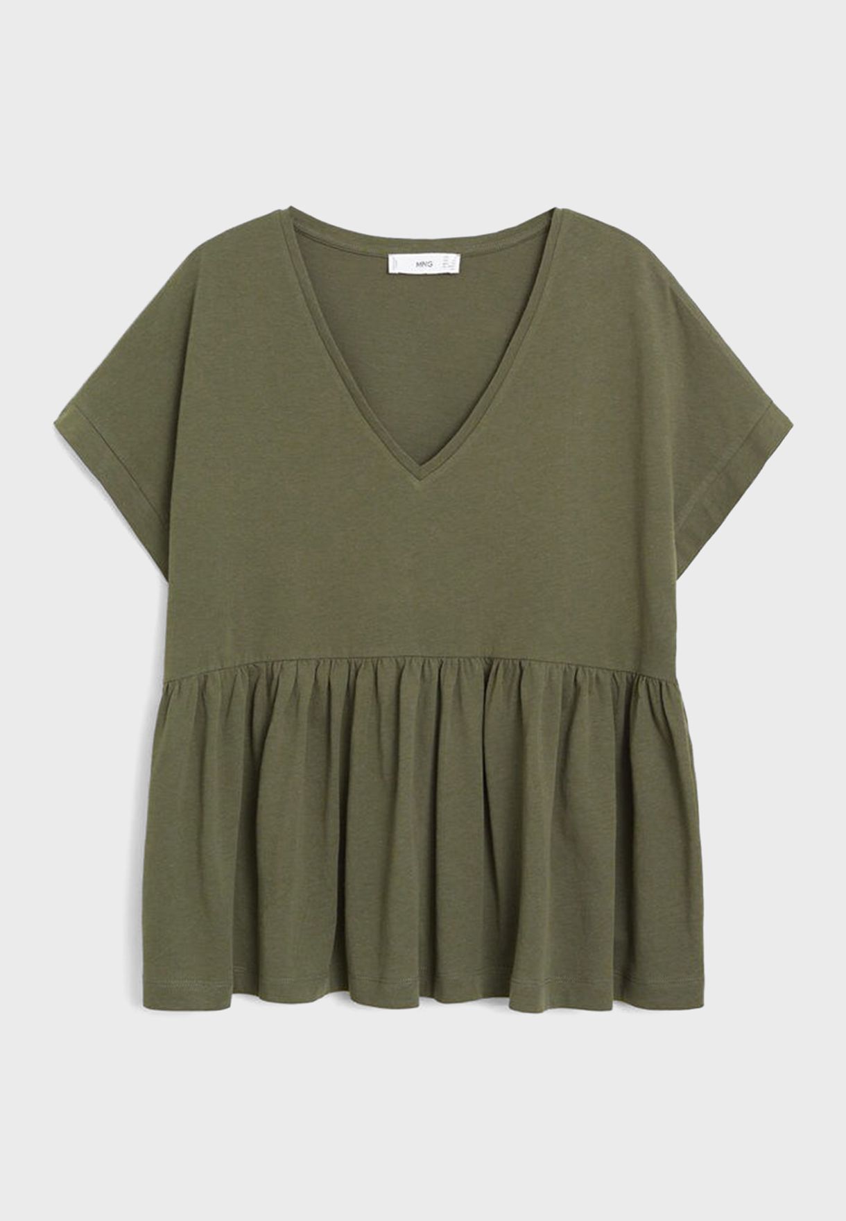 v neck peplum tee