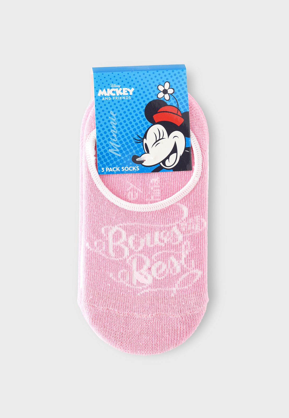 Kids 3 Pack Minnie Mouse No Show Socks