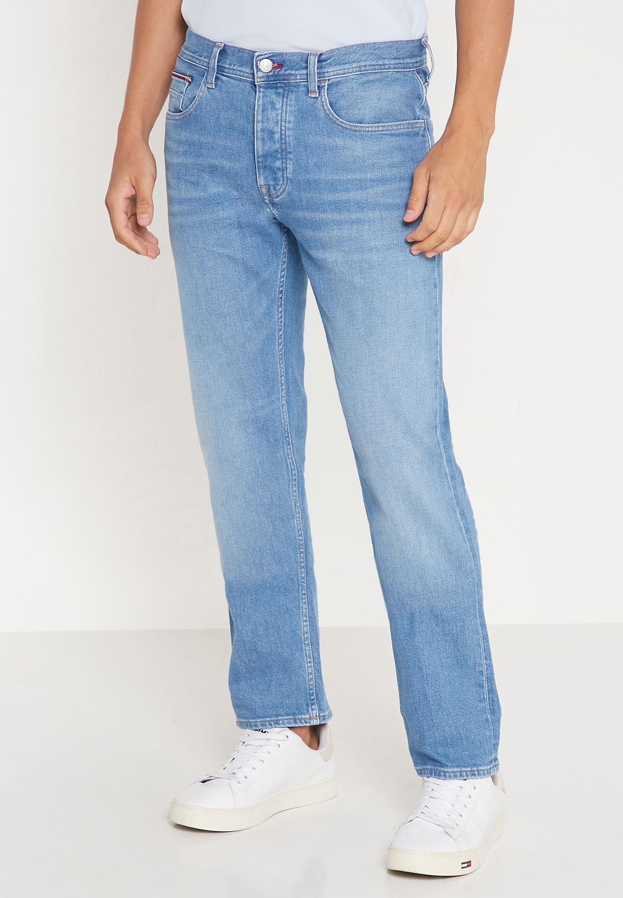 Light Wash Straight Fit Jeans